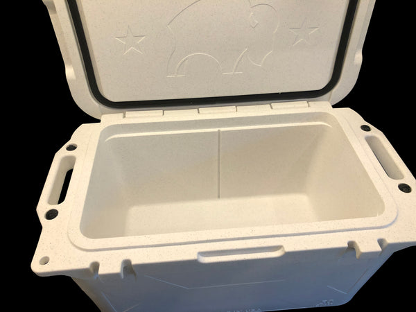 Bison 50 QT White Cooler with Stainless TRO Logo ($349.99 plus $30 Shipping)