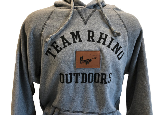 TRO - Gunmetal Leather Patch Logo Sanded Fleece Hoodie