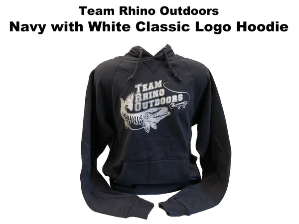Team Rhino Outdoors - Navy with White Classic Logo Hoodie