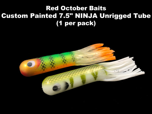 Red October Baits - Custom Painted 7.5" NINJA Unrigged Tube (1 per pack)