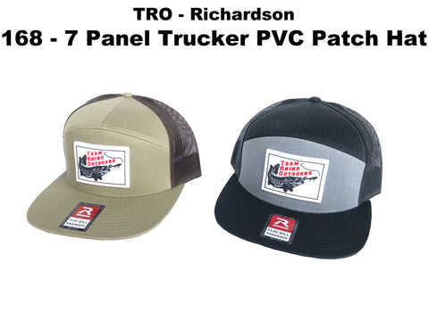 TRO - Richardson 168 - 7 Panel Trucker PVC Patch Hat - RED Logo (Various Colors)