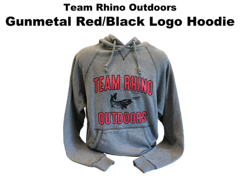 Team Rhino Outdoors - Gunmetal Red/Black Logo Hoodie