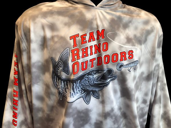 TRO - NEW White Smoke/Red Logo Long Sleeve HOODED Performance T