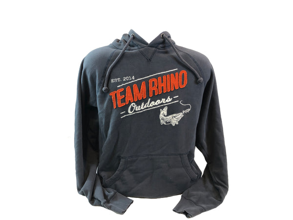 Team Rhino Outdoors -Dark Navy/Orange Appliqué  Hooded Sweatshirt
