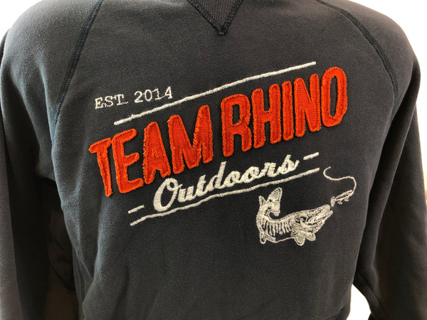 Team Rhino Outdoors -Dark Navy/Orange Appliqué  Hooded Sweatshirt