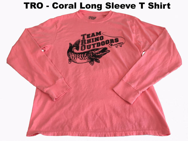 Team Rhino Outdoors  Coral/Black Long Sleeve Classic Logo T (Small Only)