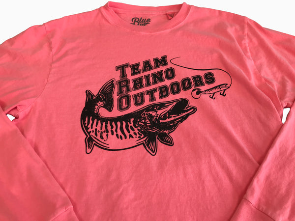 Team Rhino Outdoors  Coral/Black Long Sleeve Classic Logo T (Small Only)