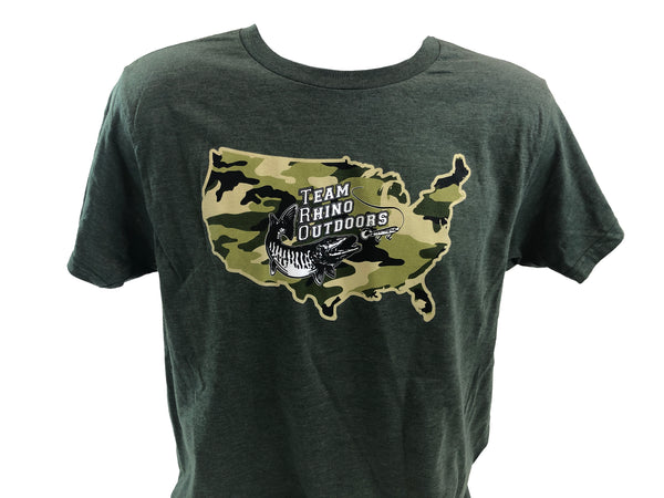 TRO - Heather Forest Camo US Logo Bi Blend T Shirt