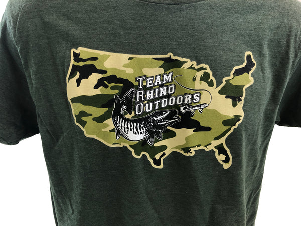 TRO - Heather Forest Camo US Logo Bi Blend T Shirt