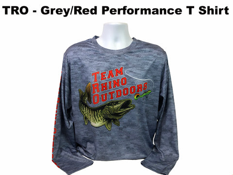 TRO - Grey/Red Logo Long Sleeve Performance T