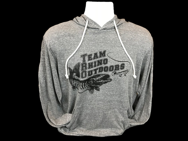 TRO - Heather w/black logo Tri Blend Hooded T Shirt