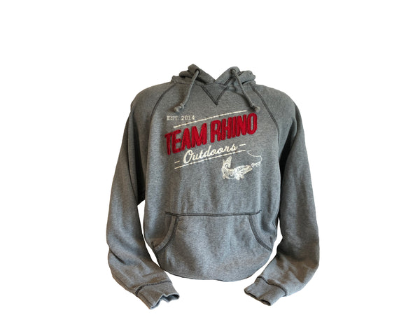 Team Rhino Outdoors -Gunmetal/Red Appliqué Hooded Sweatshirt