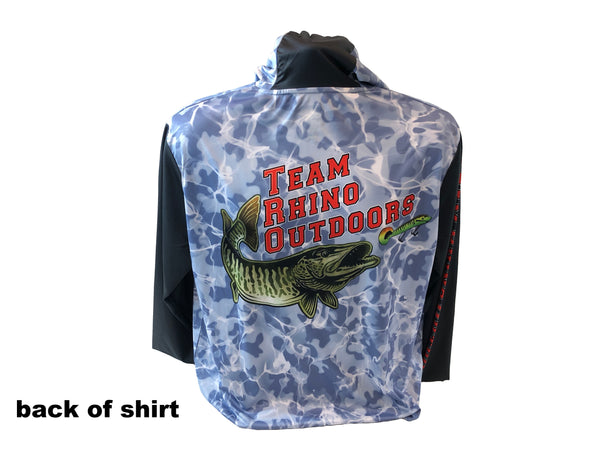 TRO - Cloud Camo/Red Logo Long Sleeve HOODED Performance T (L and XL Only)