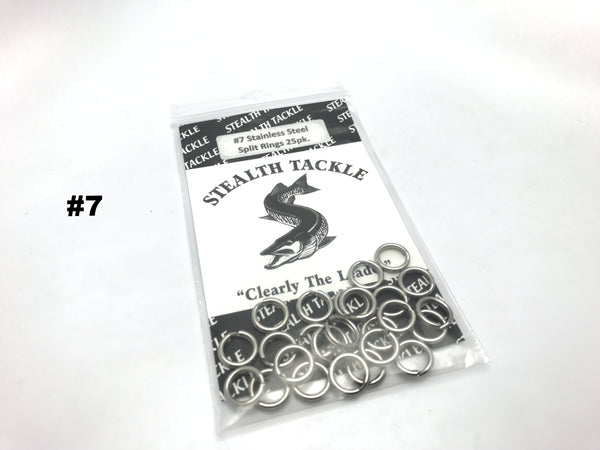 Stealth Tackle Stainless Steel Split Rings 25 Pack (3 sizes)