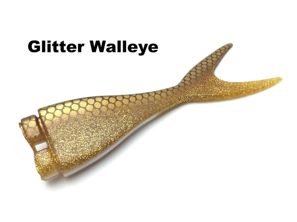 Musky Innovations Mag Shallow Invader Replacement Tail - Glitter Walleye