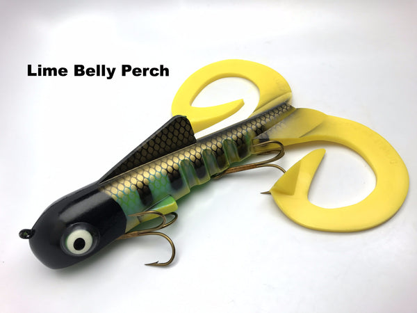 Musky Innovations Regular Double Dawg - Lime Belly Perch