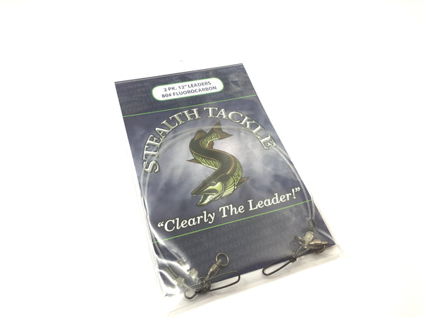 Stealth Tackle - 80# Fluorocarbon 12" Leaders (2 Pack) ST80