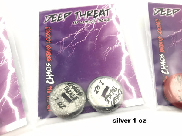 Chaos Tackle Deep Threat Weights 1/2 oz, 1 oz, or 1 1/2 oz (2 Pack)