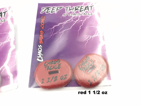 Chaos Tackle Deep Threat Weights - Red 1 1/2 oz