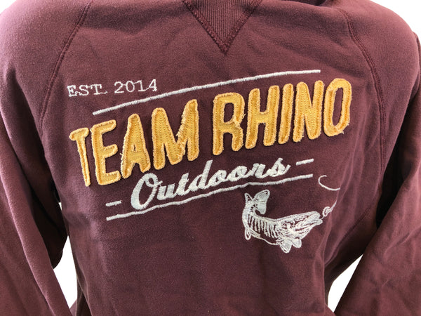 Team Rhino Outdoors - Maroon/Mustard Appliqué  Hooded Sweatshirt