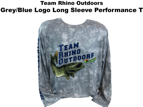 TRO - Grey Scale/Blue Logo Long Sleeve Performance T Shirt (S and 2XL Only)