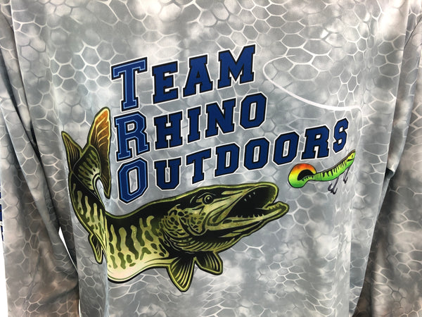 TRO - Grey Scale/Blue Logo Long Sleeve Performance T Shirt (S and 2XL Only)