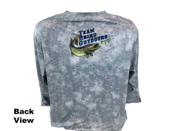 TRO - Grey Scale/Blue Logo Long Sleeve Performance T Shirt (S and 2XL Only)