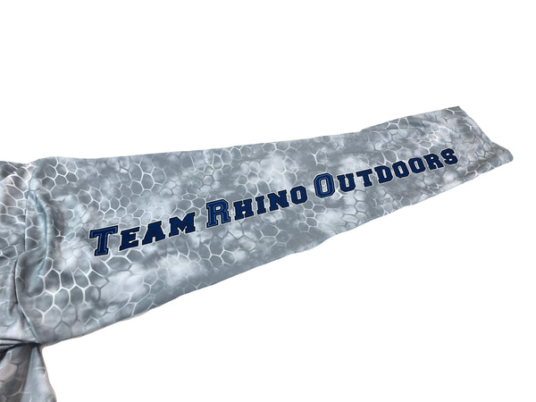 TRO - Grey Scale/Blue Logo Long Sleeve Performance T Shirt (S and 2XL Only)