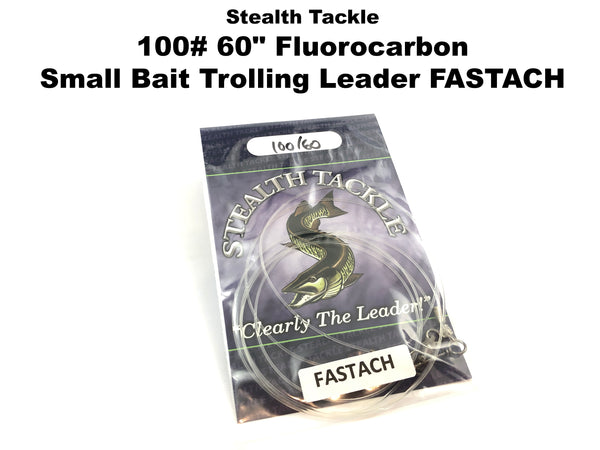 Stealth Tackle - 100# 60" Fluorocarbon Small Bait Trolling Leader FASTACH (ST100T 60" Fastach)