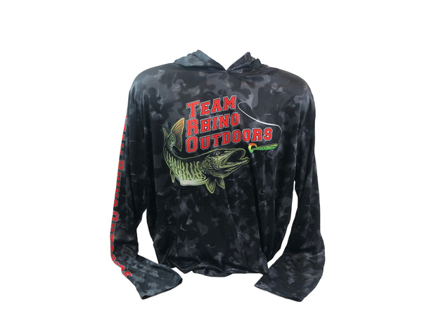 TRO - Black Smoke/Red Logo Long Sleeve HOODED Performance T