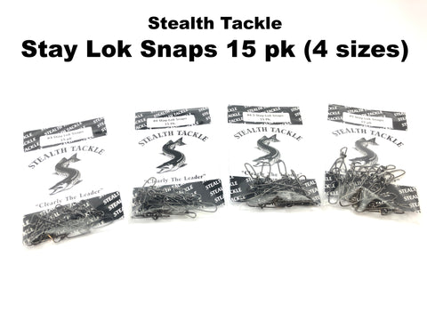 Stealth Tackle Stringease Stay Lok Snaps 15 pack (4 sizes)