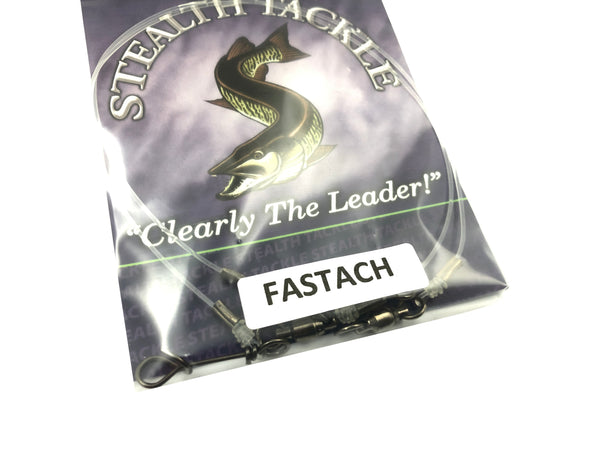 Stealth Tackle - 100# Fluorocarbon Fastach Leaders (ST100 Fastach 2 Pack)