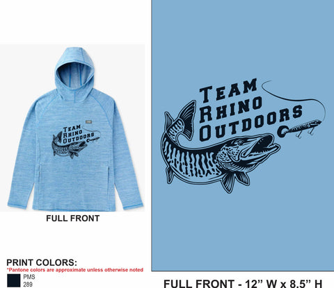 AFTCO - Coastal Layer Pullover Hood Air Force Blue Heather with TRO Logo