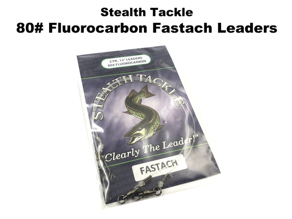 Stealth Tackle - 80# Fluorocarbon Fastach Leaders (ST80 Fastach 2 Pack)