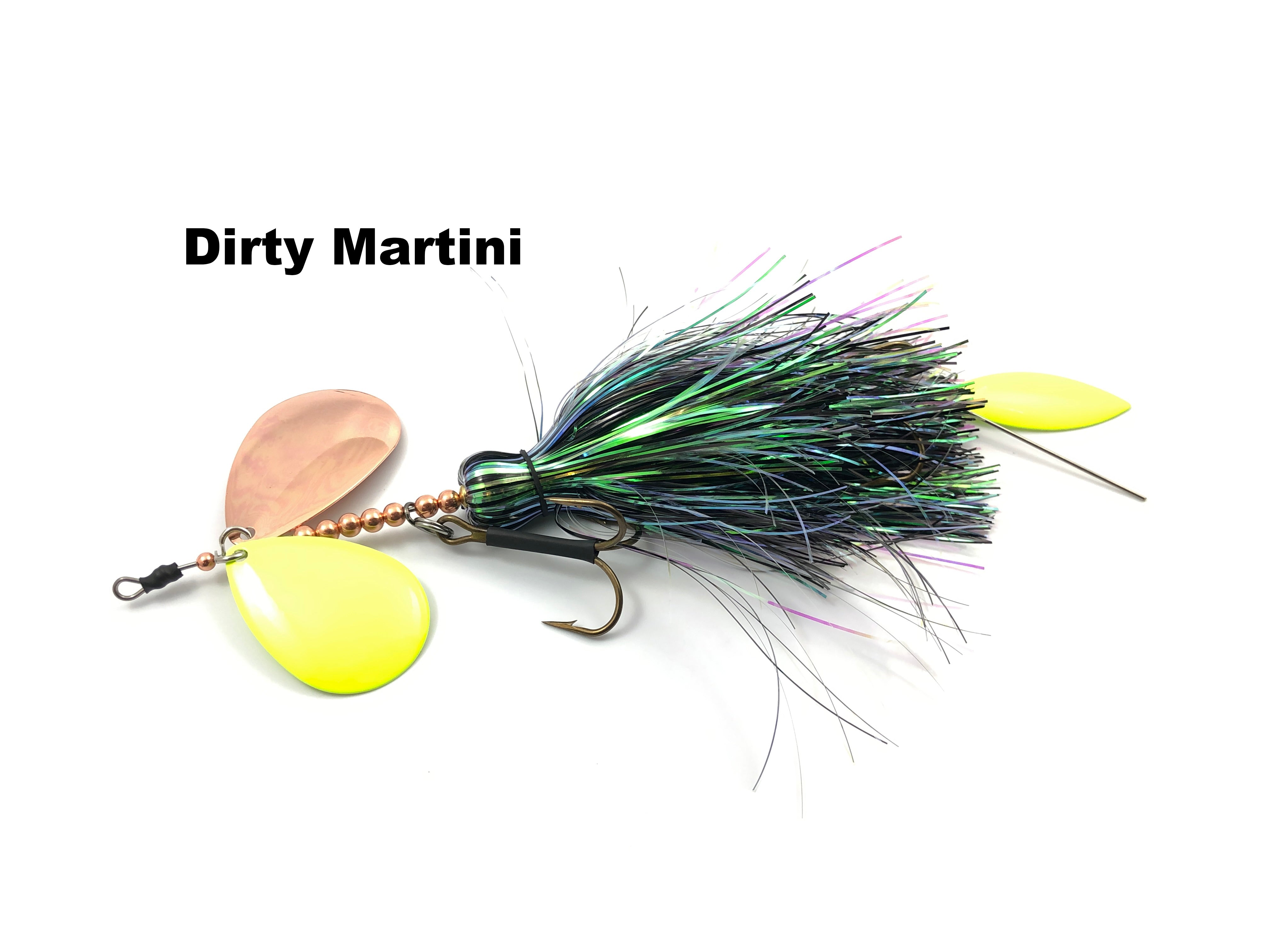 double martini fishing lure Islamorada Flyers Large Skirt 6.5" The Big Blue Gold Silver Gold Silver 5 inch 5/16oz The same great spinning qualities and sonic vibrations as our Panther Martin WillowStrike blades NEW* The HAZE-ST is the