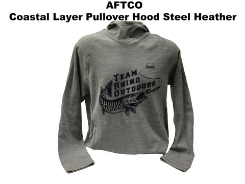 AFTCO - Coastal Layer Pullover Hood Steel Heather with TRO Logo