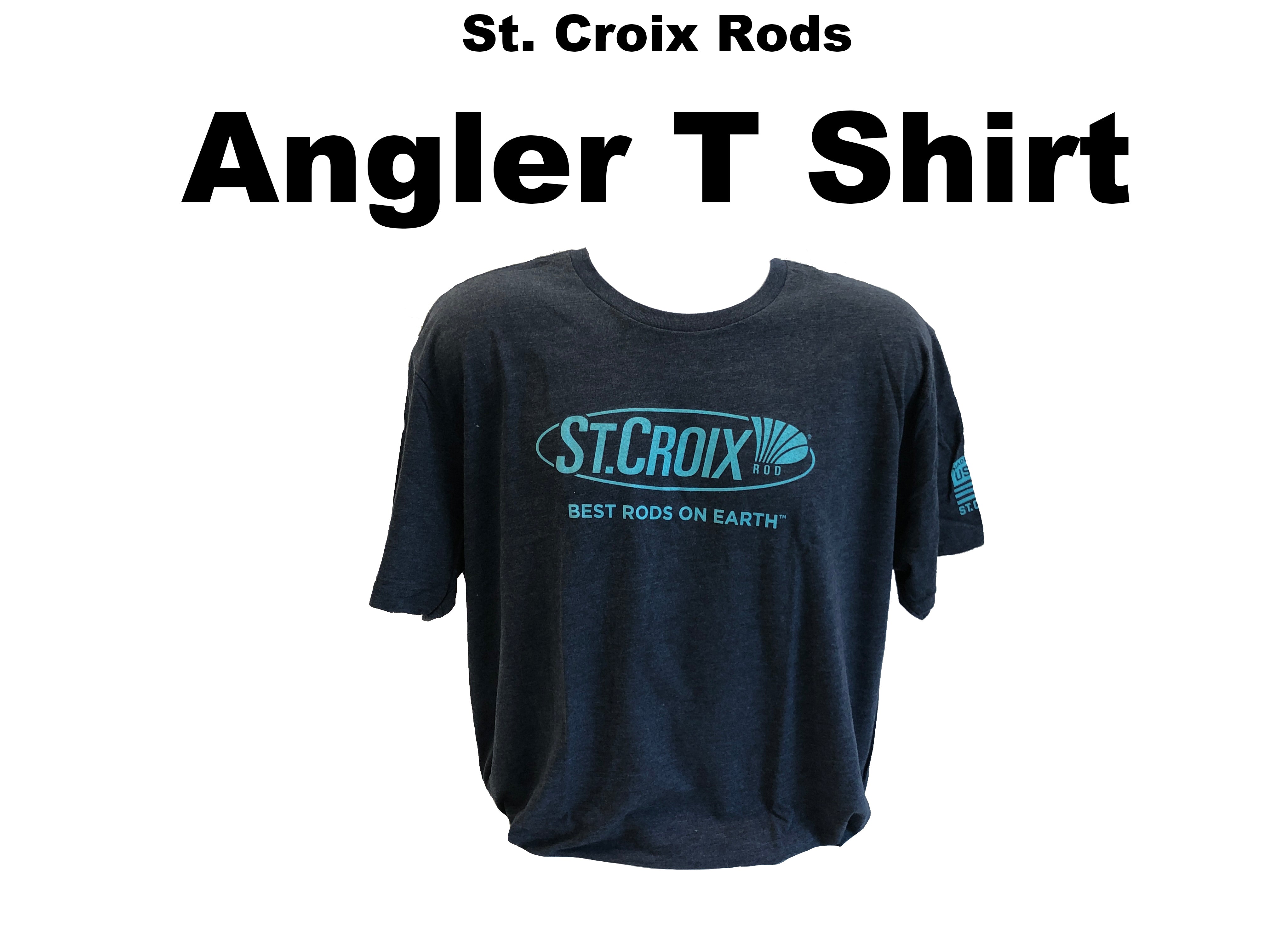 St. Croix Rods Fishing Logo Men's T-shirt Clothing Size USA