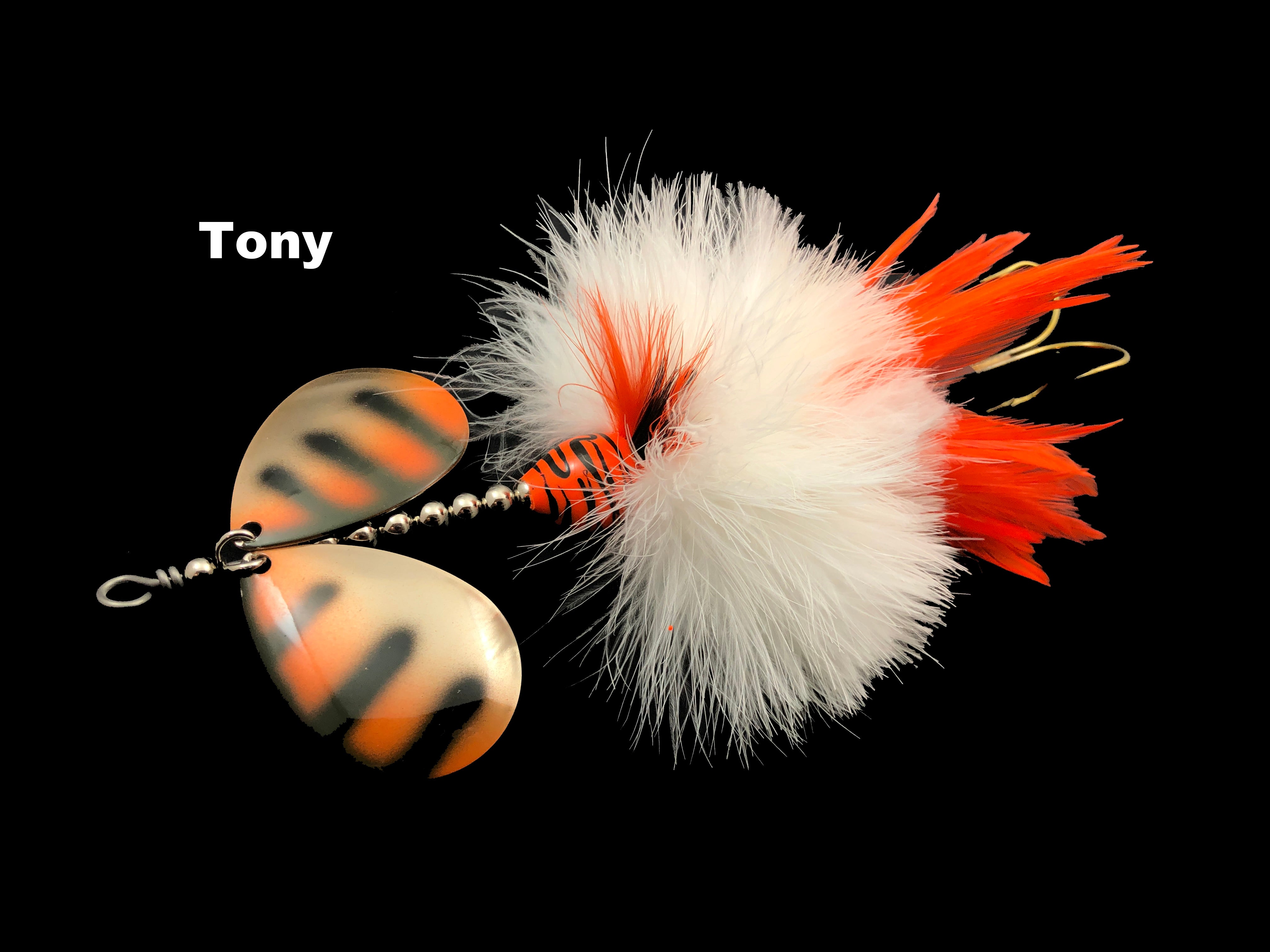 Palmered Marabou Jigs - Curly Tails - Speckled - Haggerty Lures