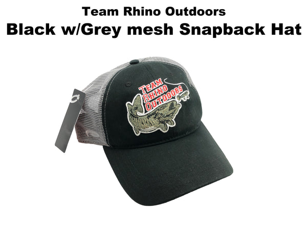 Team Rhino Outdoors Black w/Grey mesh Snapback Hat