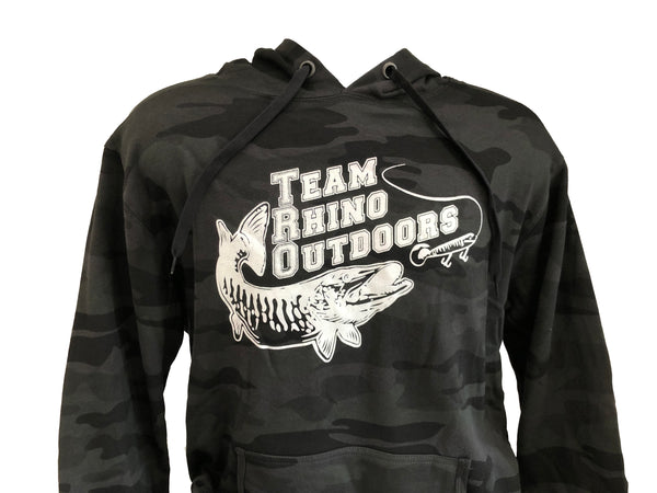 Black Camo White Logo Light Weight Hoodie