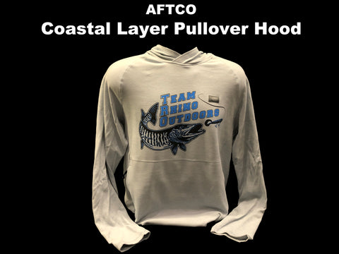 AFTCO - Coastal Layer Pullover Hood Dusk Heather with Blue Logo
