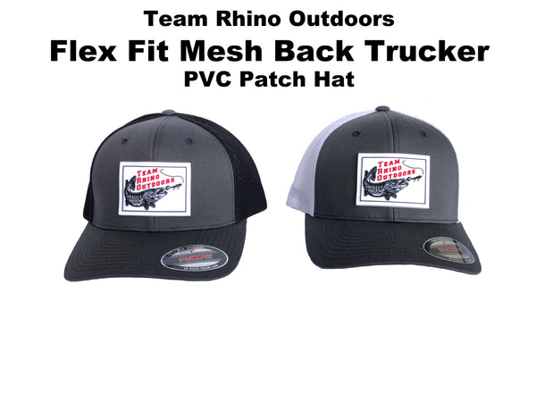 TRO - Flex Fit Mesh Back Trucker PVC Patch Hat - RED Logo (Various Colors)