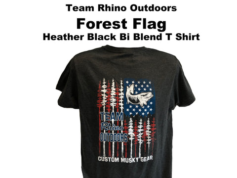 TRO - Forest Flag Heather BLACK Bi Blend T Shirt