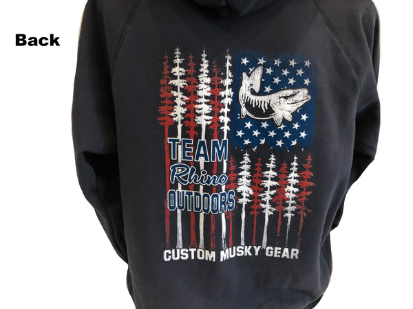 TRO - Forest Flag NAVY Sanded Fleece Hoodie