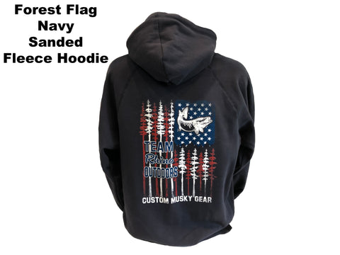 TRO - Forest Flag NAVY Sanded Fleece Hoodie