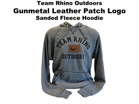 TRO - Gunmetal Leather Patch Logo Sanded Fleece Hoodie