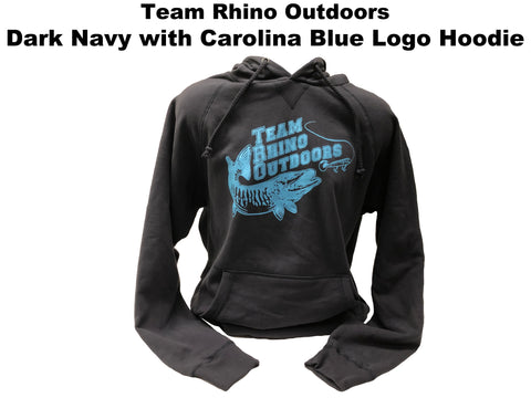 Team Rhino Outdoors - Dark Navy with Carolina Blue Logo Hoodie