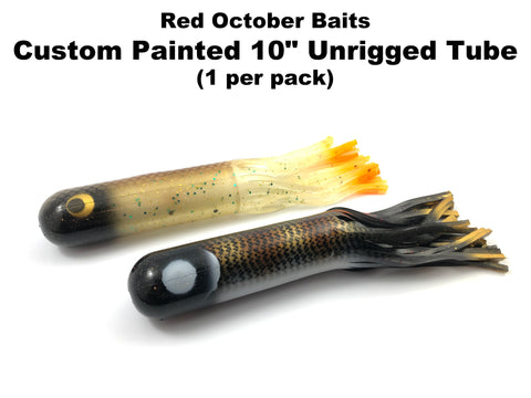 Red October Baits - Custom Painted 10" Unrigged Tube (1 per pack)