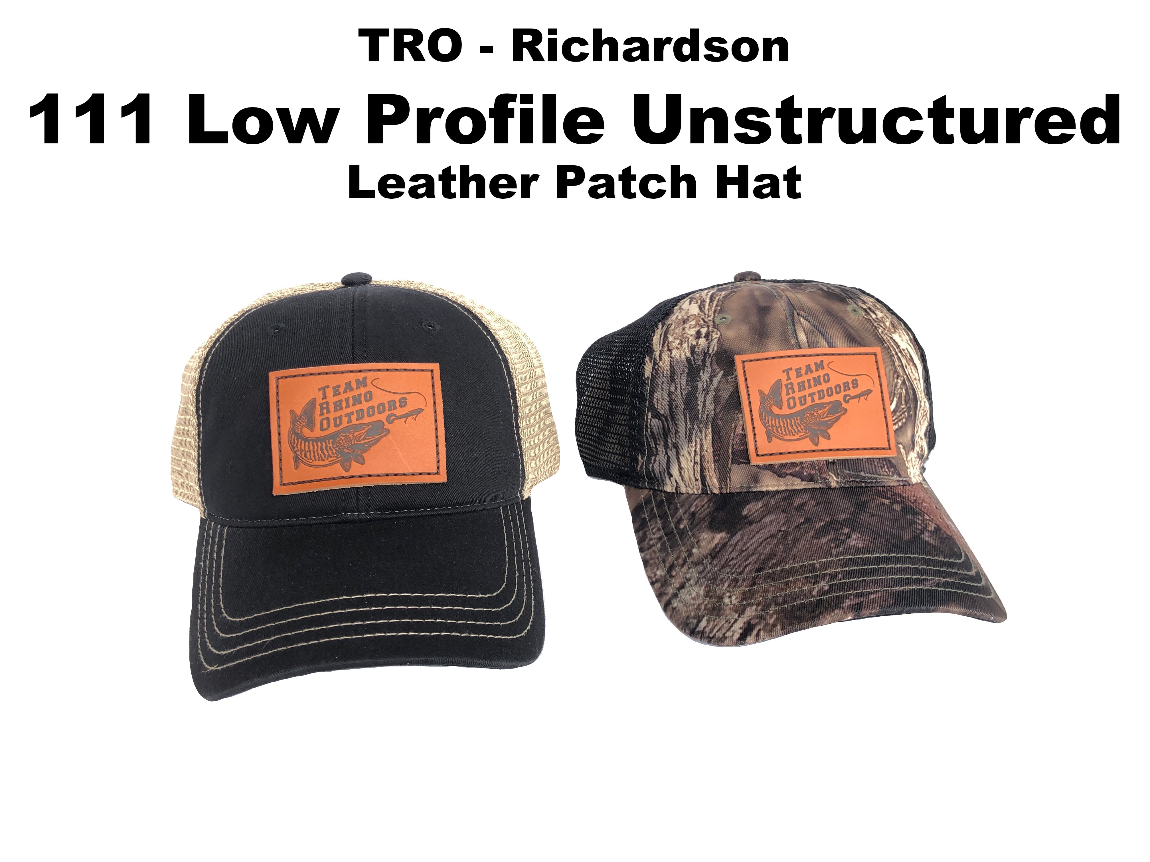 TRO - Richardson 111 Low Profile Unstructured LEATHER Patch Hat - (Var –  Team Rhino Outdoors LLC