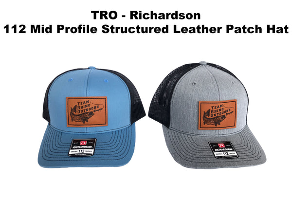 TRO - Richardson 112 Mid Profile Structured LEATHER Patch Hat - (Various Colors)